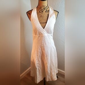Elegant White Halter Dress
